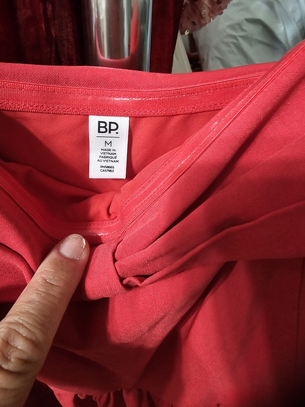 bp Bright Red Knot-Front Mini Dress